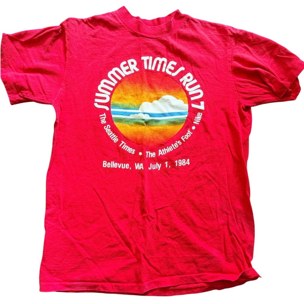Vintage summer times run tee red size small